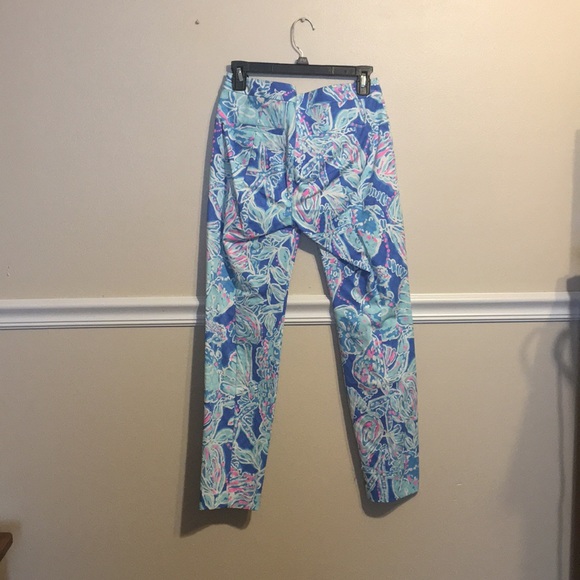 Pantalon Skinny Kelly Lilly Pulitzer BAY BLUE INTO THE DEEP Taille 0 - NEUF Avec étiquettes